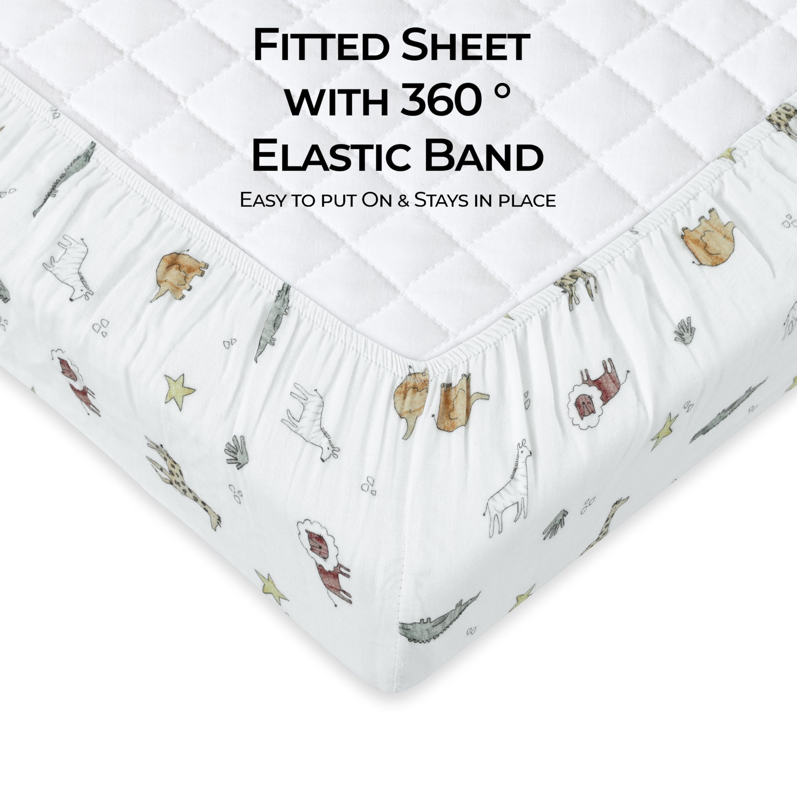 Dreamology muslin crib sheets with elastic corners provide a secure, slip-resistant fit.
