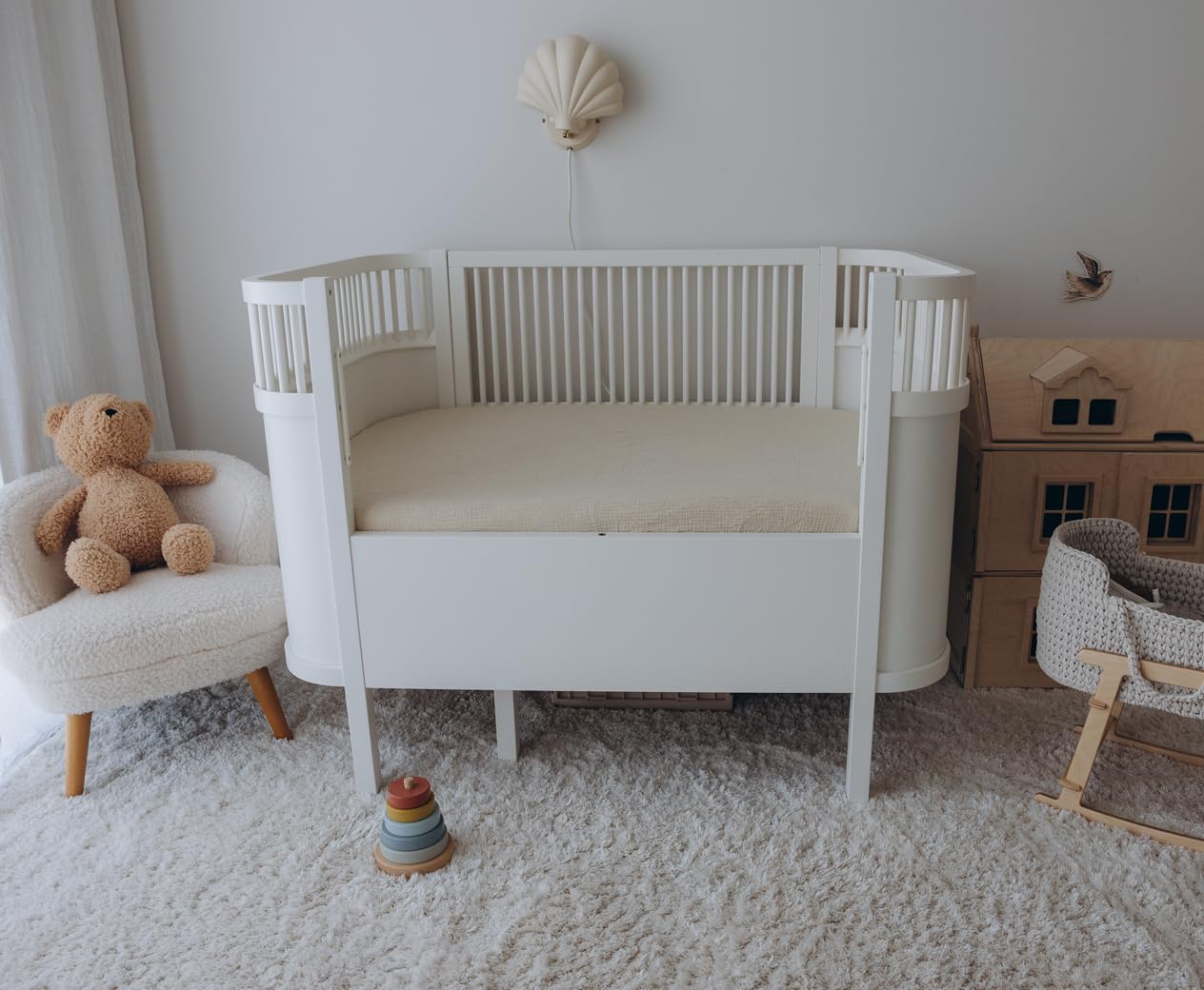 Dreamology Muslin crib sheets in brown and ecru neutral nursery decor