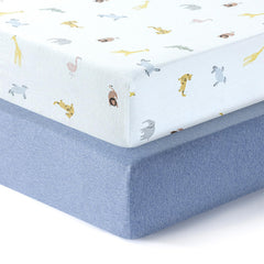Dreamology Pack and Play Sheets fabric texture shows soft cotton for gentle baby skin.