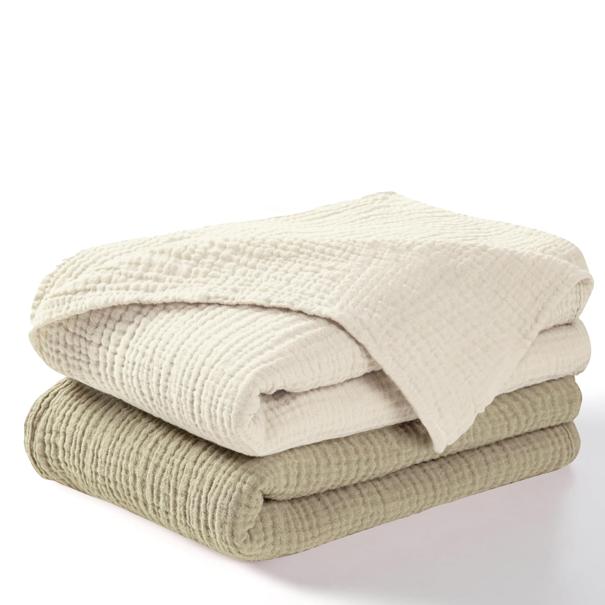 Dreamology receiving blanket olive folded for on-the-go swaddling.