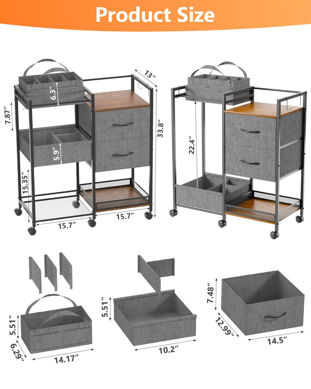 DreamPine changing-station cart shelves offer quick diaper changes.