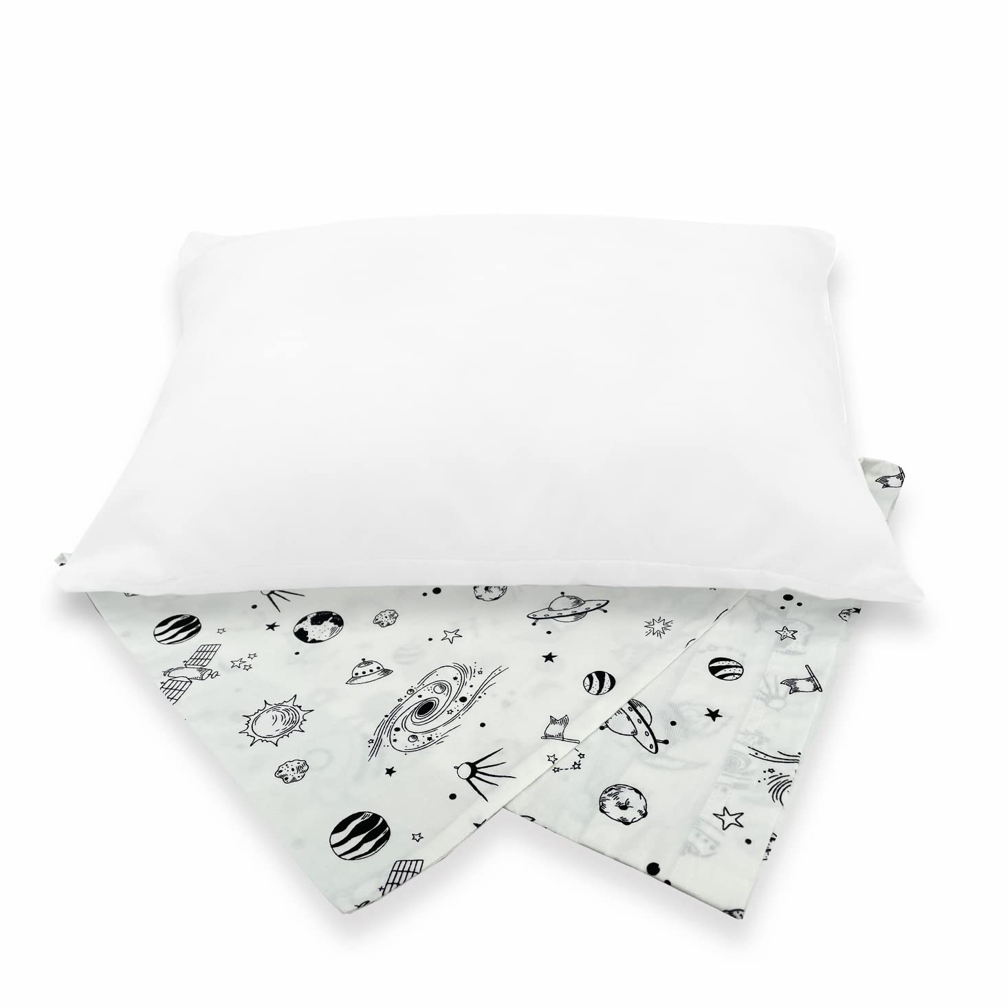 Dreamtown Kids toddler pillowcase Outer Space design supports playful bedtime routines.