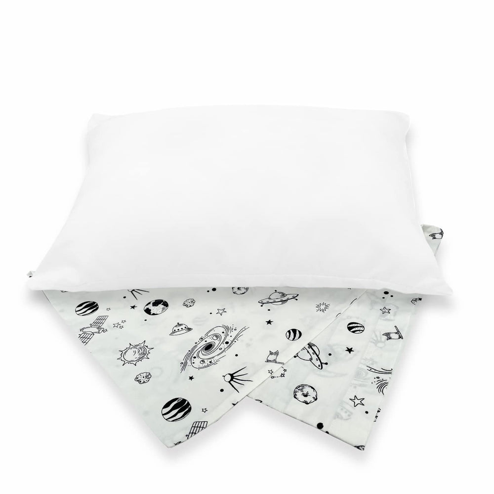 Dreamtown Kids toddler pillowcase Outer Space design supports playful bedtime routines.