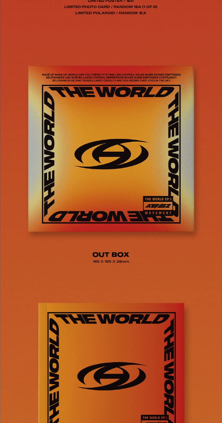 Folded lyrics poster on pack for ATEEZ World EP.1 Movement Z Version