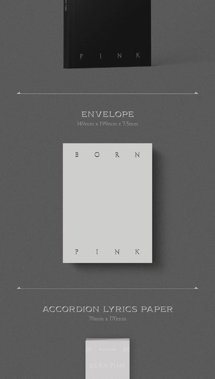 DREAMUS Blackpink Born Pink gray accordion lyrics paper—flip-through lyrics for sing-alongs.
