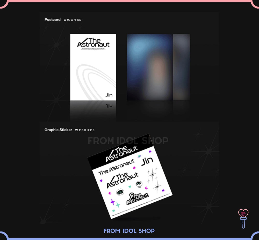DREAMUS BTS JIN The Astronaut lyric card captures lyrics and design details.