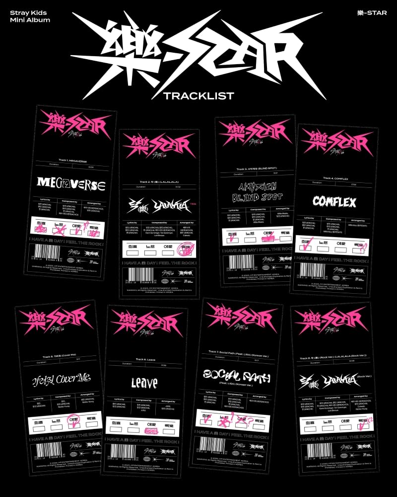 DREAMUS Stray Kids ROCK-STAR back cover details with track list