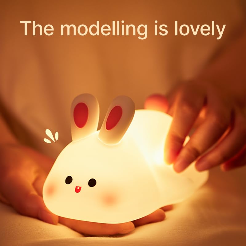 Drecoam Bunny Lamp USB charging highlights cordless use and travel convenience.