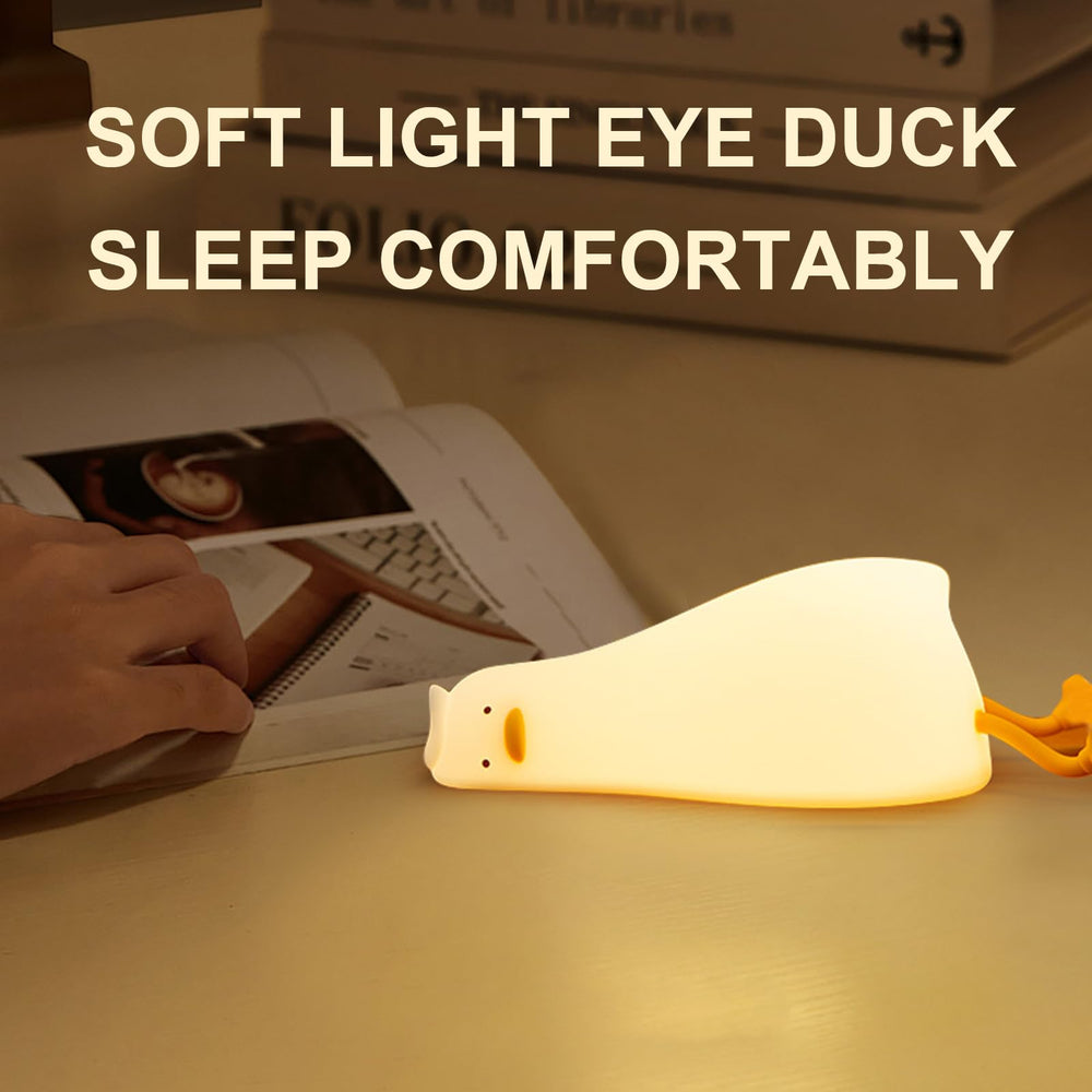 Drecoam Duck Night Light with three touch brightness levels for comfort.