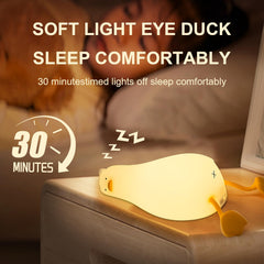 Drecoam Duck Night Light charging via USB-C for easy recharging.