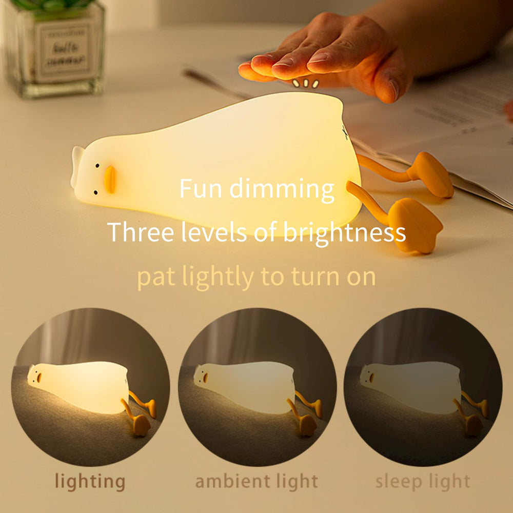 Drecoam silicone touch-control nightlight stays cool to touch for safe nighttime use.