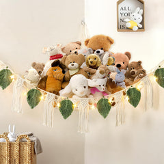 Dremisland boho leaf tassel hammock closeup shows durable cotton rope for lasting storage