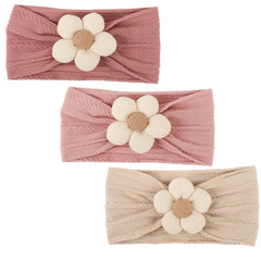 DRESHOW BQUBO baby flower headband in pink provides gentle stretch for newborn comfort and cute outfits.