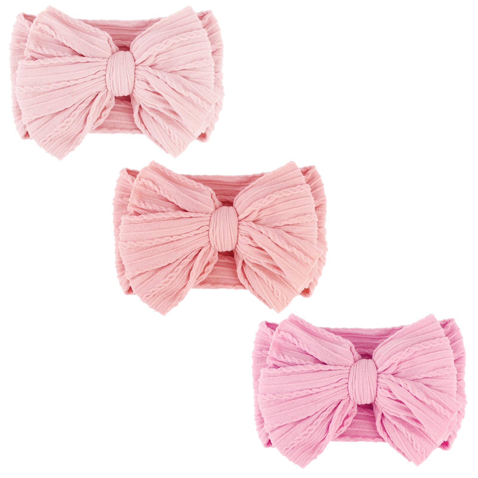 DRESHOW BQUBO 3-pack headbands with stretchy nylon keep hair neatly in place