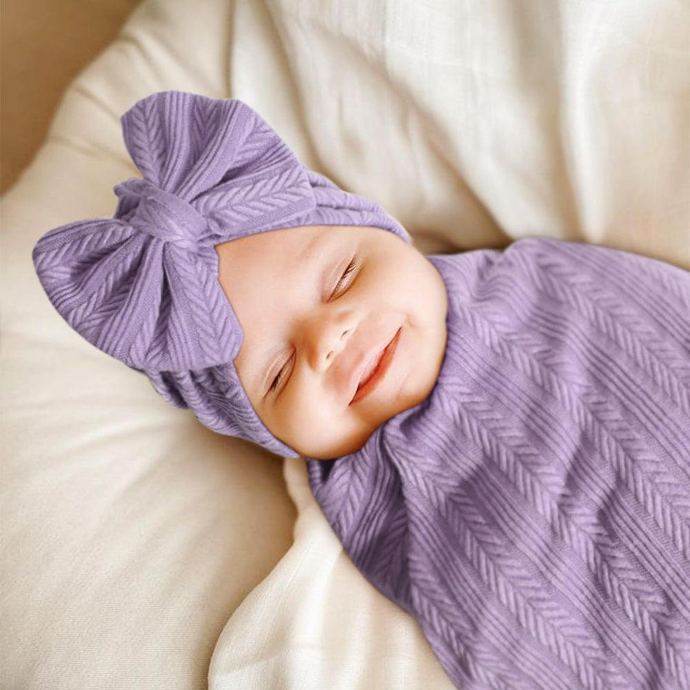 DRESHOW BQUBO bow hat detail showing secure, comfy headwear for baby.