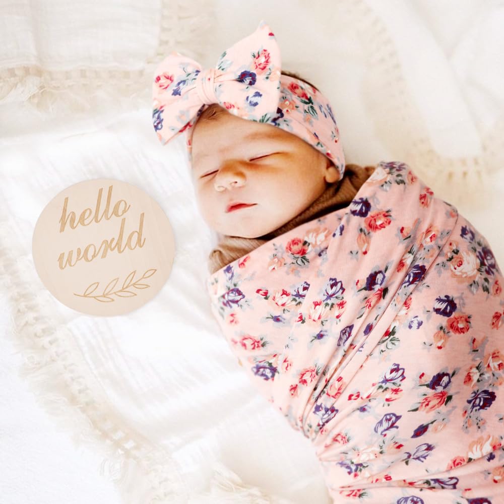 DRESHOW BQUBO bow hat with floral details for stylish newborn outfits.