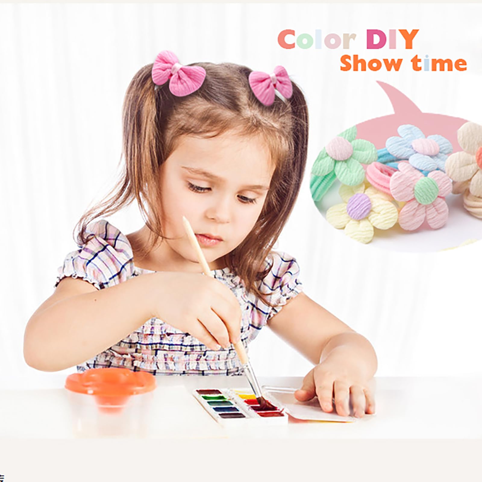 DRESHOW BQUBO toddler hair ties accommodate thick to thin hair