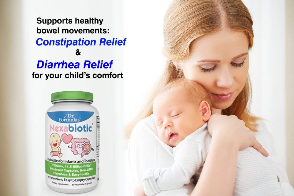 Flavorless Nexabiotic powder blends into meals for babies and kids.