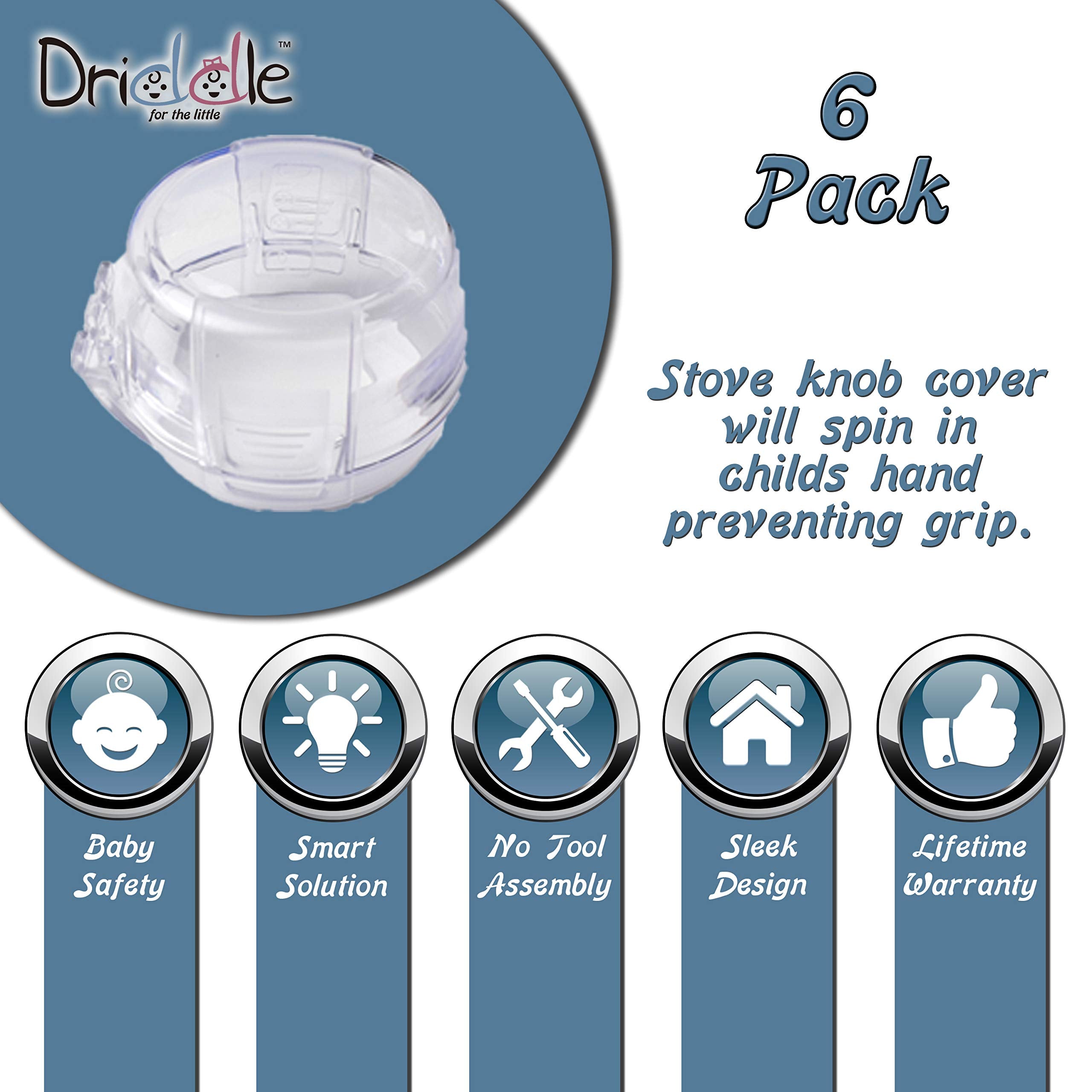 Driddle knob cover with clear installation demonstration showing tool-free setup.