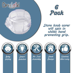 Driddle knob cover with clear installation demonstration showing tool-free setup.