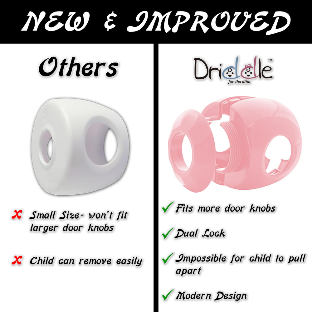 Driddle easy-assembly door knob cover installs quickly without tools.