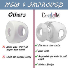 Driddle door knob safety cover fits most doors for universal compatibility.