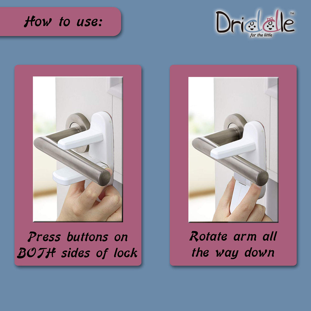 Driddle lock uses 3M adhesive for tool-free, damage-free setup.