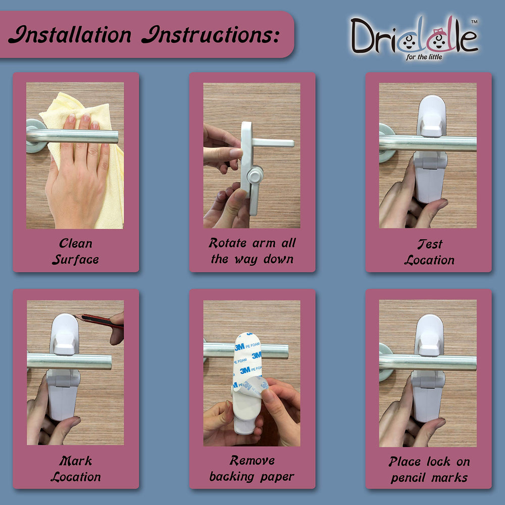 Driddle lock with both handles adjusted for flexible safety use.