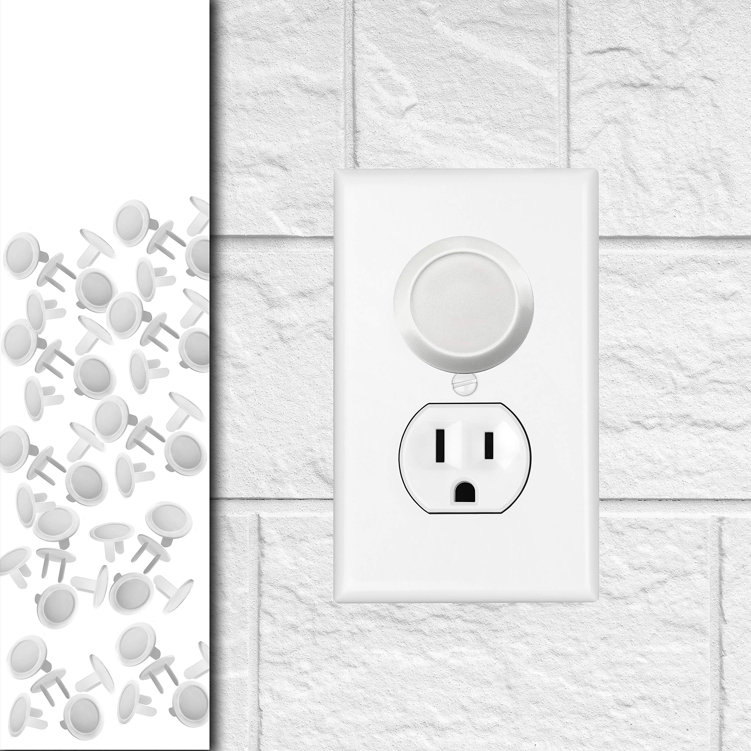 Driddle outlet plug safety cover in white for quick childproofing