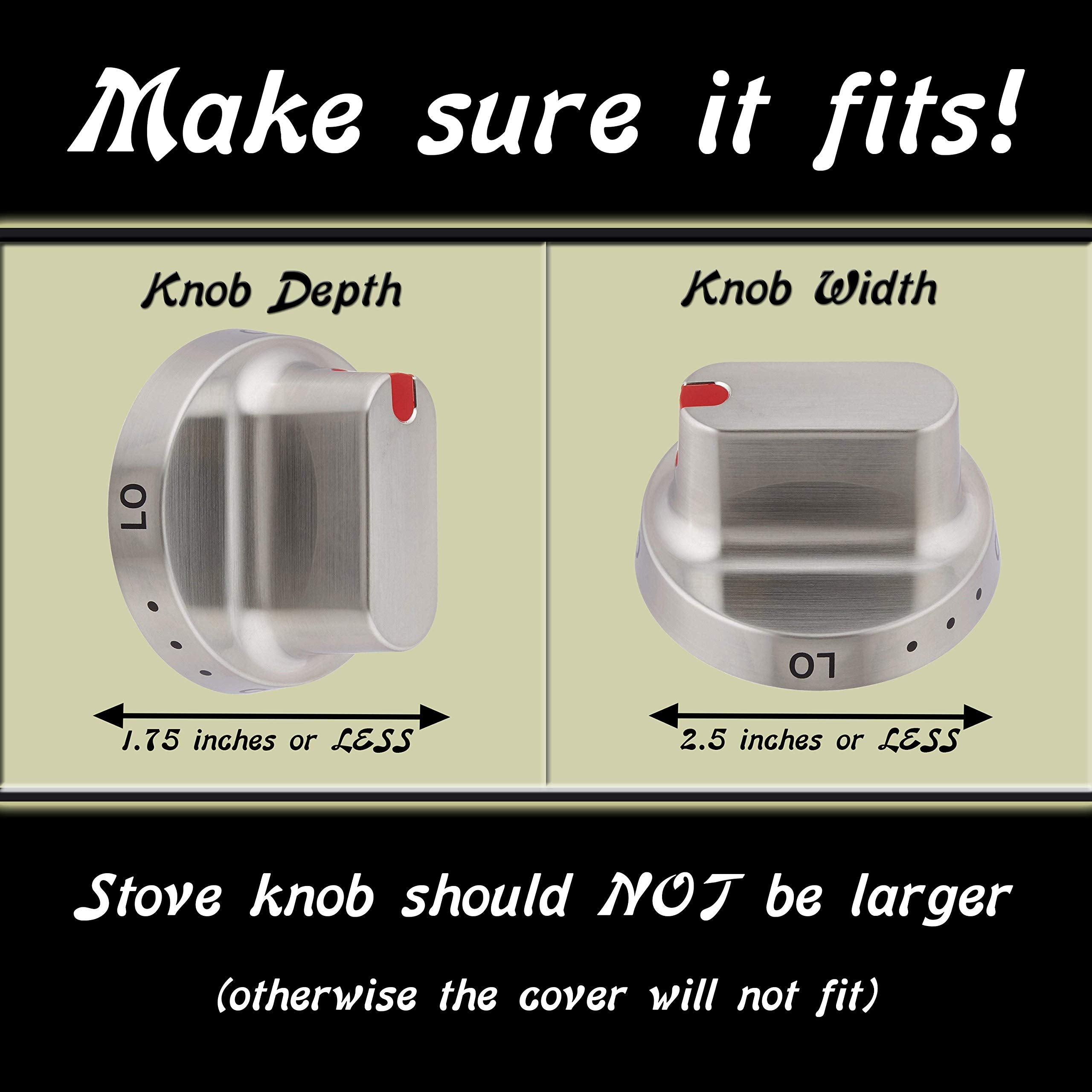 Driddle stove knob safety cover close-up showing discreet clear design on a kitchen appliance.