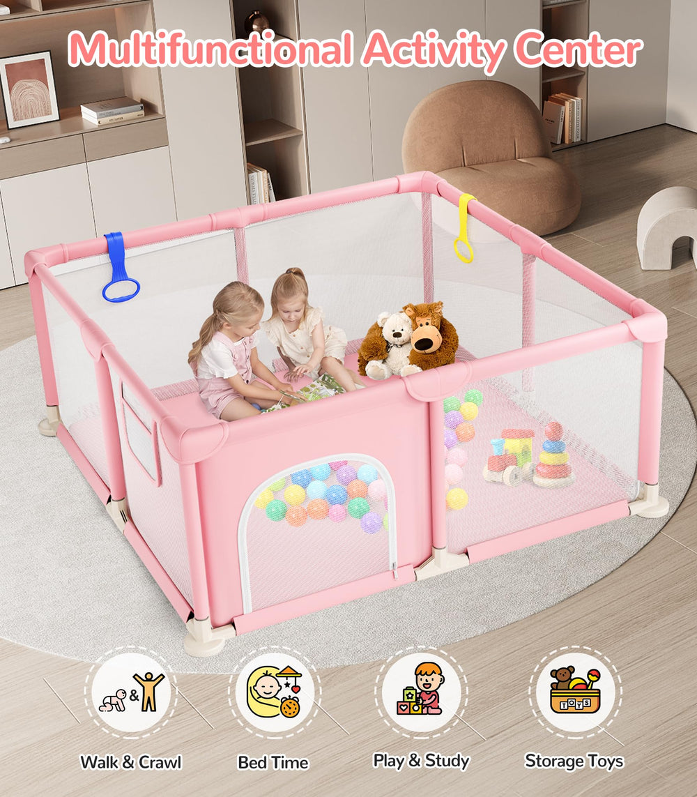 Dripex spacious 52x52 play area accommodates crawling and standing practice.