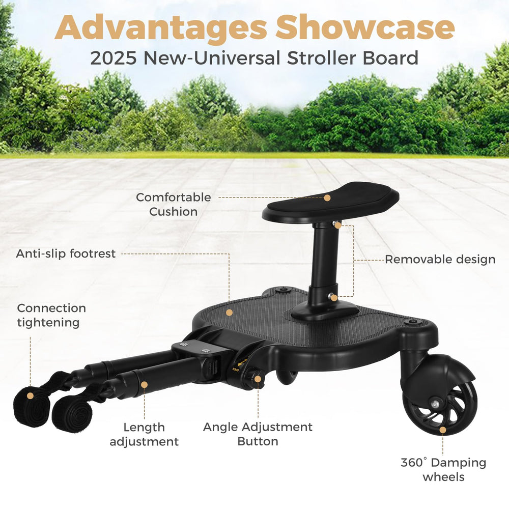 Drizzlen detachable-seat design supports ages 2–5 up to 55 lbs