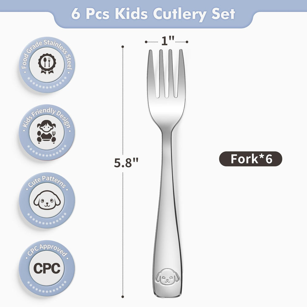 DRKIO ergonomic-handle toddler forks demonstrate a comfortable grip for small hands