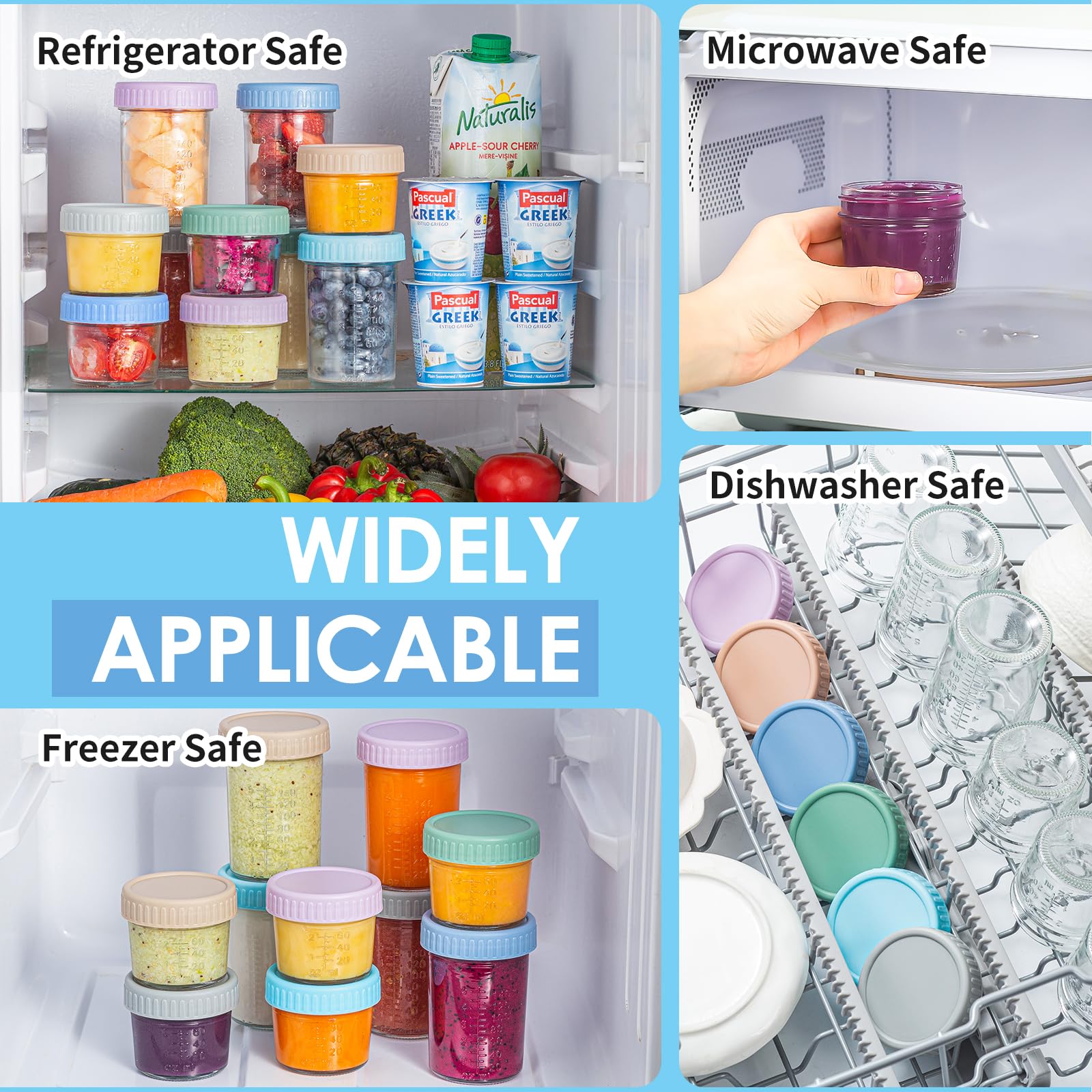 DRKIO 12-pack is ideal for homemade baby food and gift-ready sets.