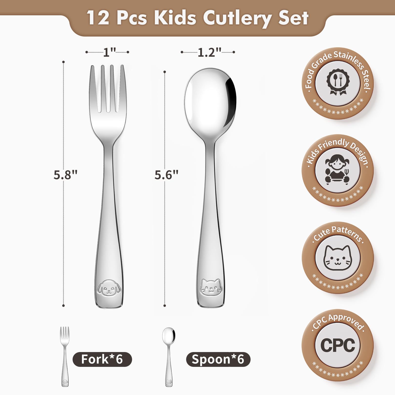 DRKIO kid forks with a mirror polished finish for appealing mealtime