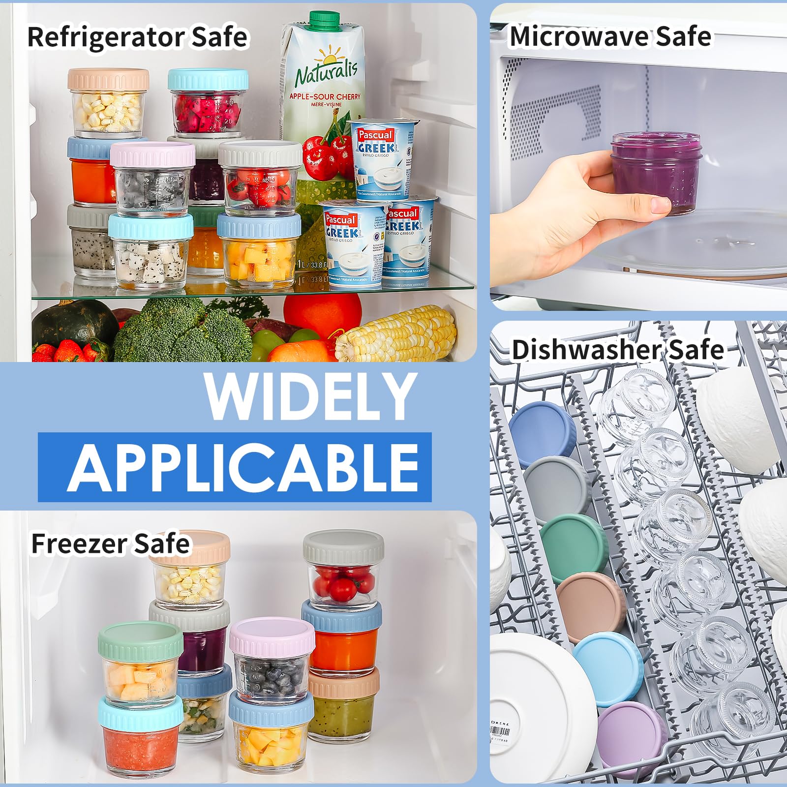 DRKIO jars are microwave, freezer, and dishwasher safe for easy prep.