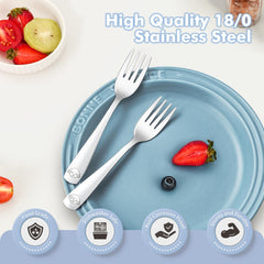 DRKIO mirror-polished finish with animal motifs makes mealtime engaging for kids