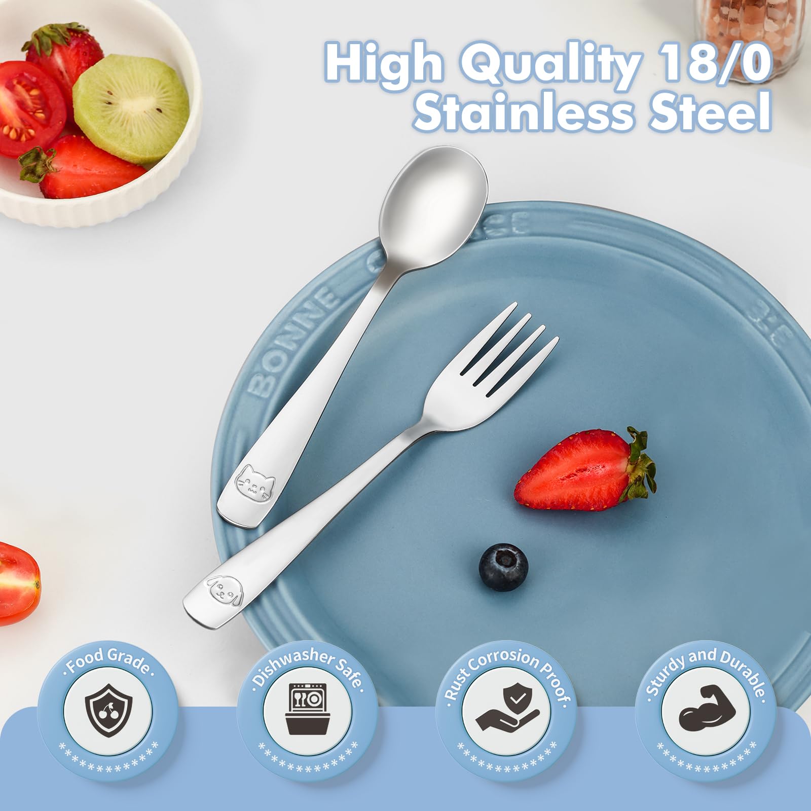 DRKIO mirror-polished finish with animal motifs to engage kids.