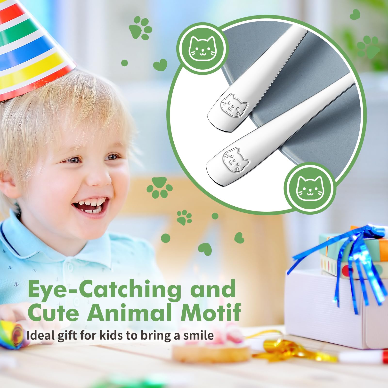 DRKIO 18/0 stainless steel material keeps utensils rust-free and safe