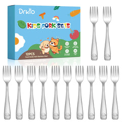 DRKIO 12-piece toddler forks set ready for daily meals and self-feeding