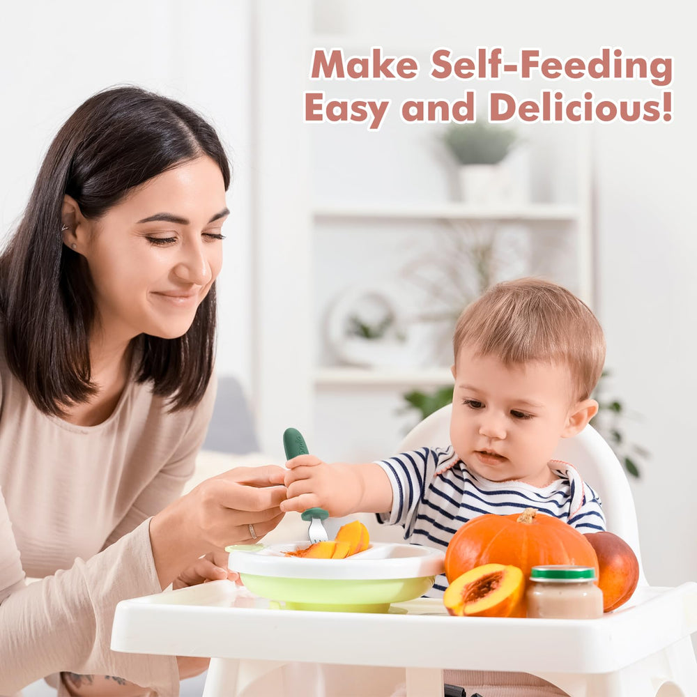 DRKIO toddler forks gift-packaging features adorable cartoon theme for baby showers