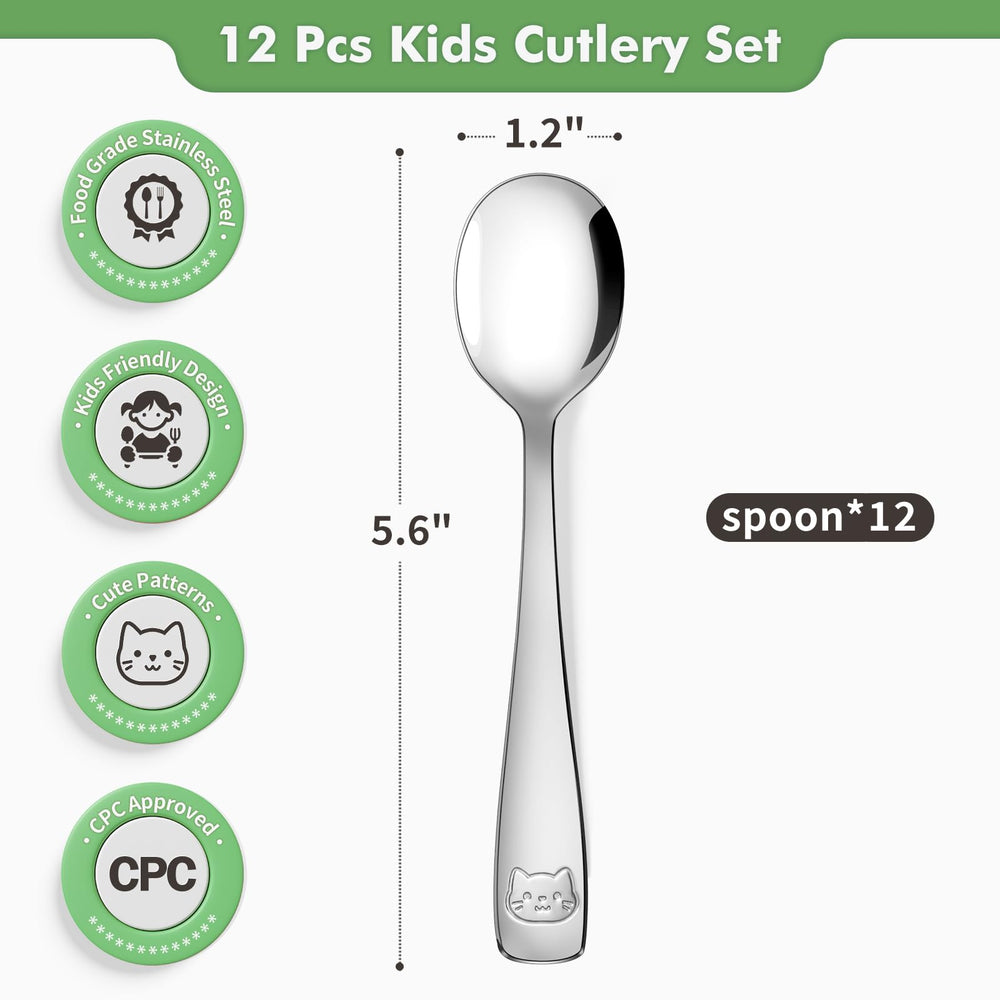 DRKIO toddler spoons with ergonomic handles for tiny, comfortable grips
