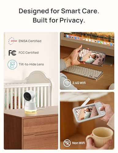 Dr.Care LumiView parent unit display showing 5-inch screen clarity