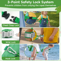 Dr.meter kid leash with chest buckle enhances security during family walks.