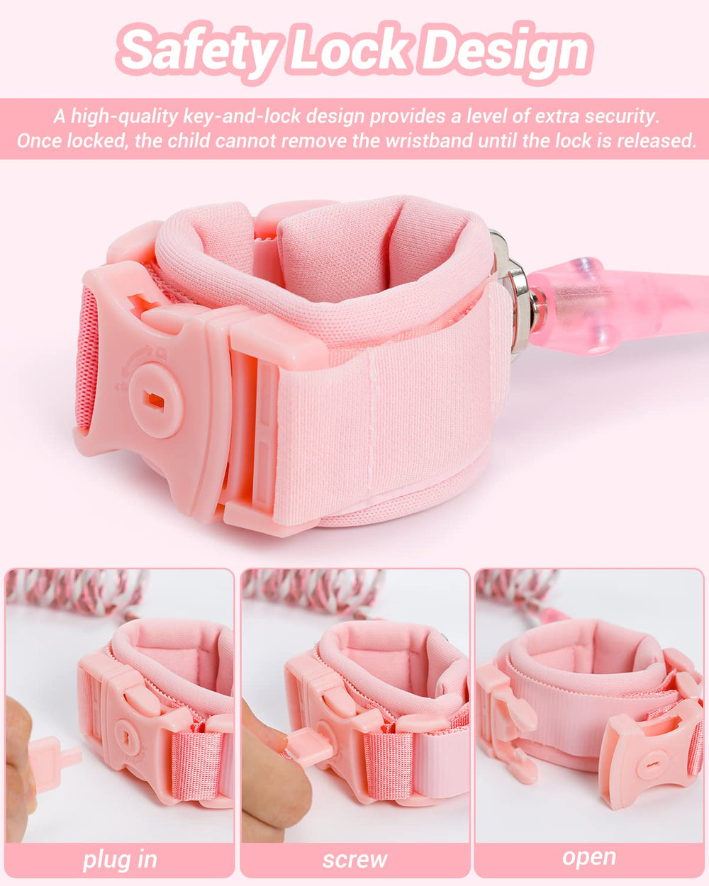Dr.meter Kids Leash breathable padded wristband prevents chafing during wear.