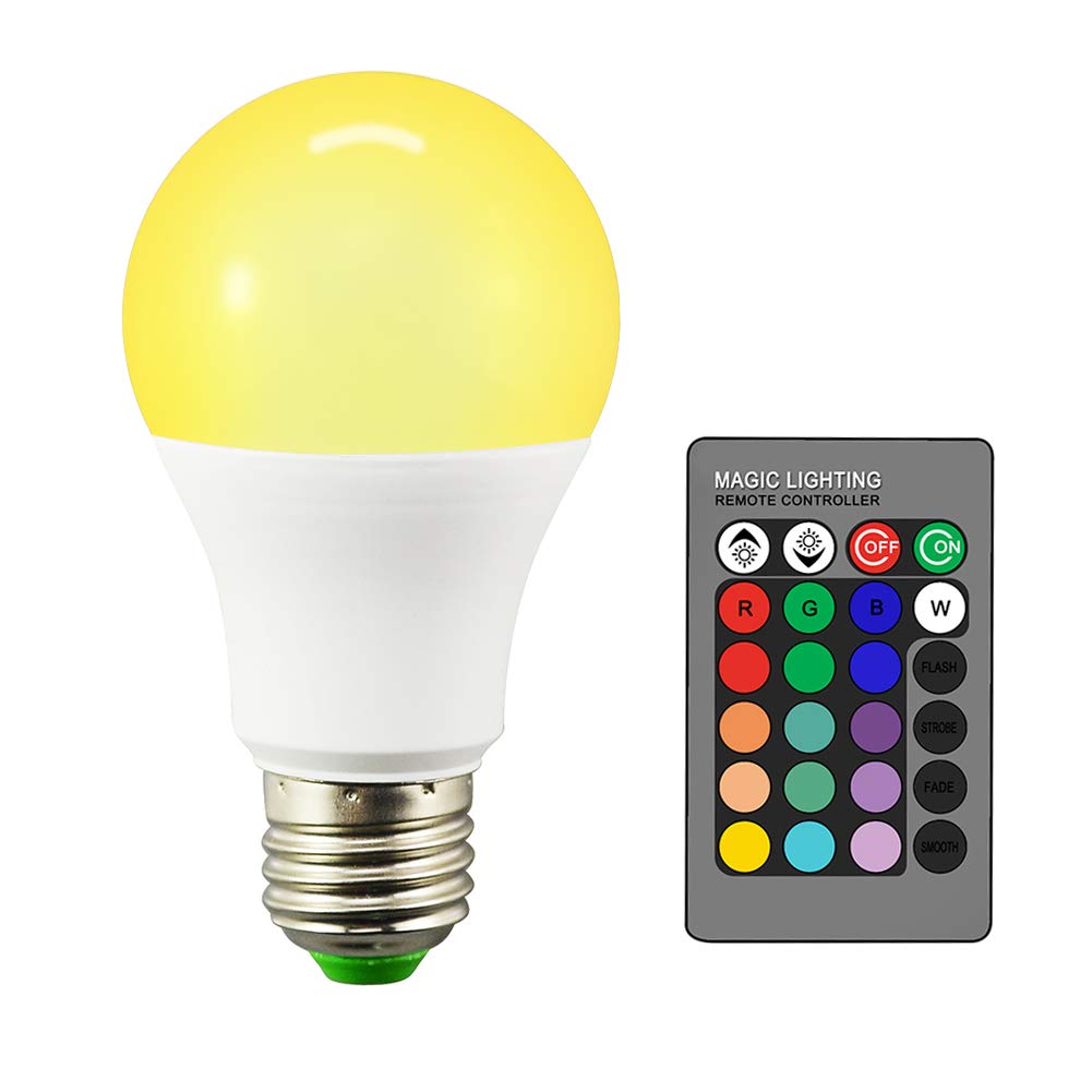 Droiee RGBW bulb showing 16 color options for mood lighting and festive decor