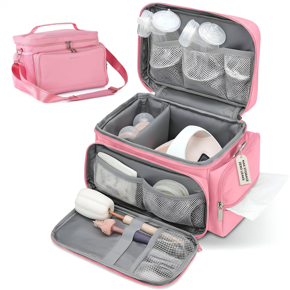 Dropereum insulated pump bag S1/S2 open compartments show organized accessories