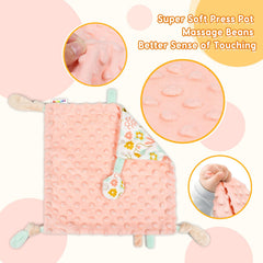 Dr.Rapeti Tag Security Blanket Flower back view showcases cozy double-sided fabric.