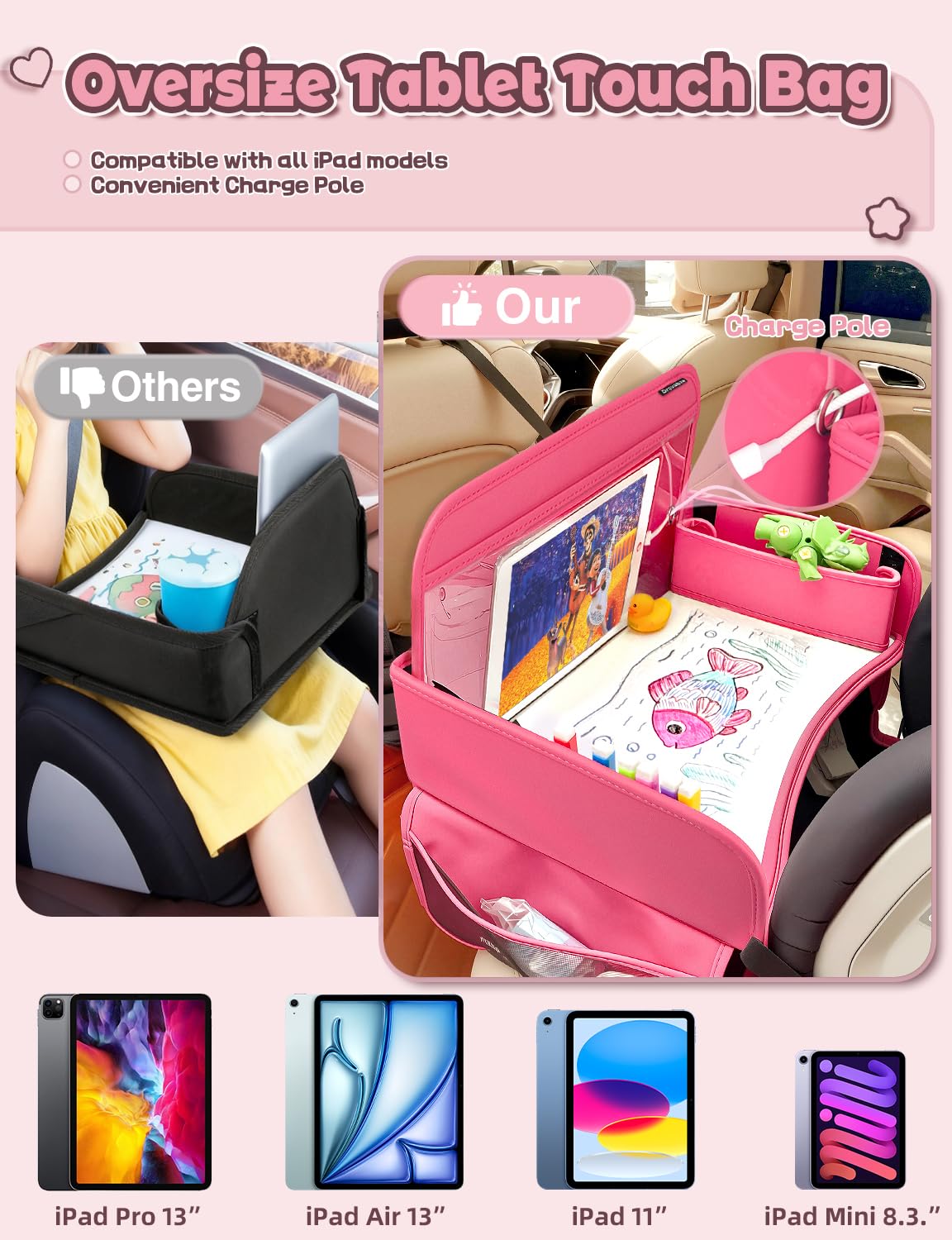 Drsvabze mesh pockets organize toys and snacks neatly.