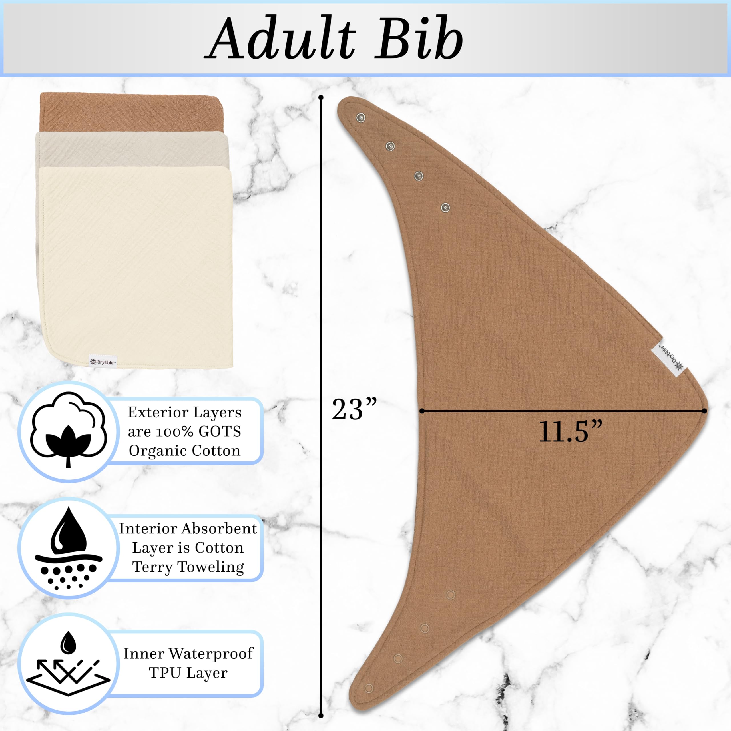 Drybble bandana bib color-options marine-rose-sage image shows versatile styling possibilities.